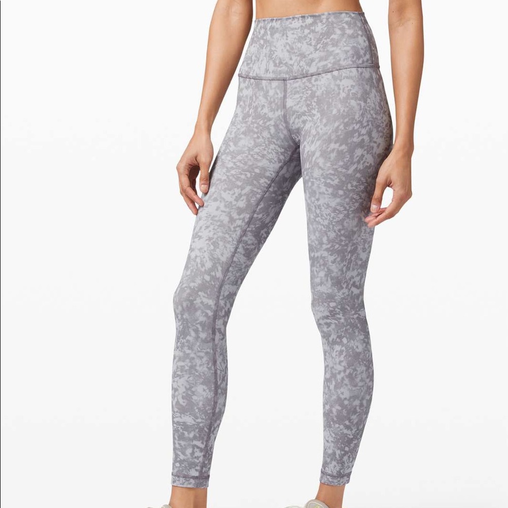Lululemon Wunder Train High Rise 25” Ice Gray Multi (summer shade) size 4